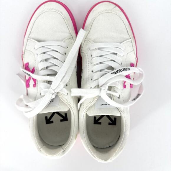 Off-White c/o Virgil Abloh Vulc White Pink Low Top Sneakers Size 38 - Picture 8 of 11